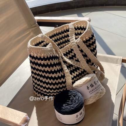 波浪纹经典配色手工包钩织包diy材料包百搭新手可学解闷送闺蜜