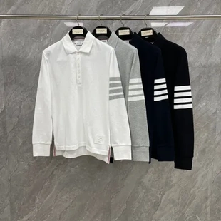 金典同款 T恤衫 长袖 新款 休闲POLO直营时尚 男女四杠TB条纹秋季