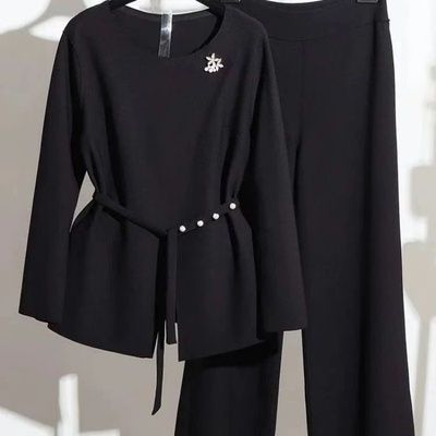 妈妈秋婚宴礼服洋气上衣两件套装