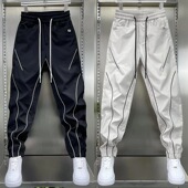 子男夏秋休闲裤 简约百搭直筒潮流速干裤 九分束脚裤 裤 男户外冲锋裤