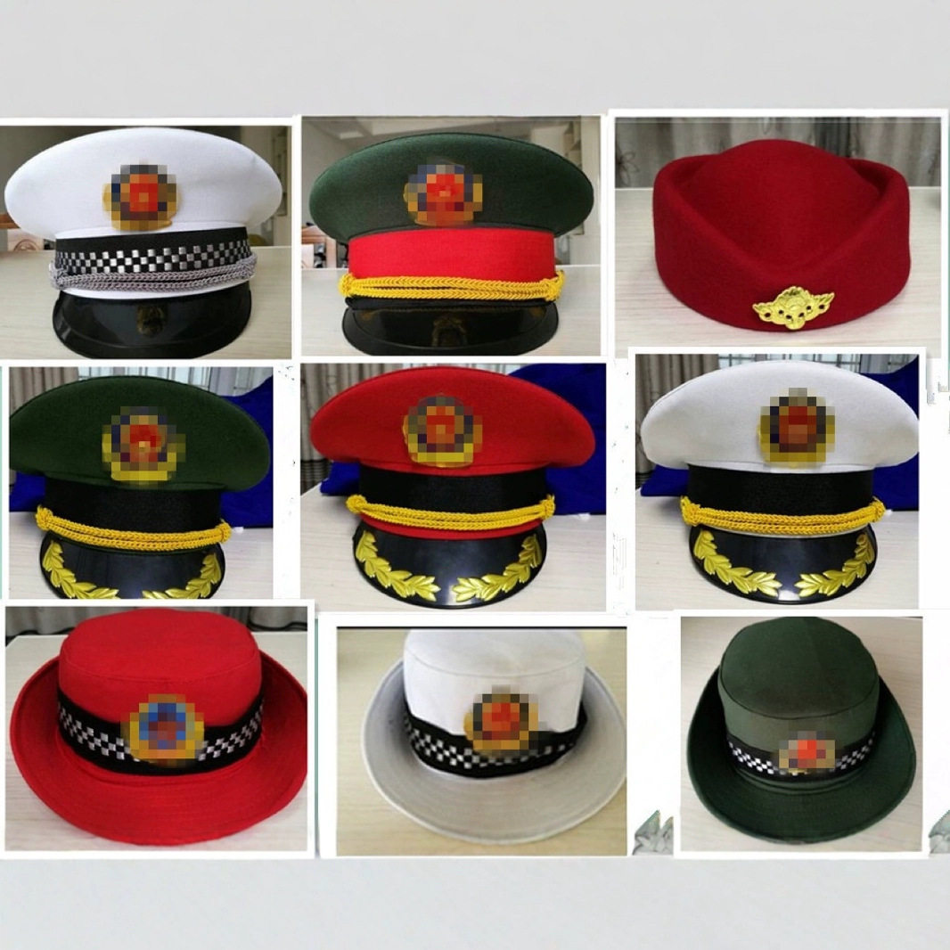 国旗班仪仗队升旗手帽子卷檐帽男女制服帽安保物业保安帽空姐帽子