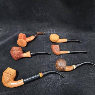 意大利已故大师维布拉蒂Viprati石楠木手工烟斗 烟斗 麻面弯式
