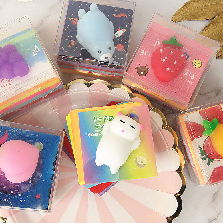 小尺寸正方形动物团子儿童水果减压手工折纸软绵绵解压叠纸彩色纸