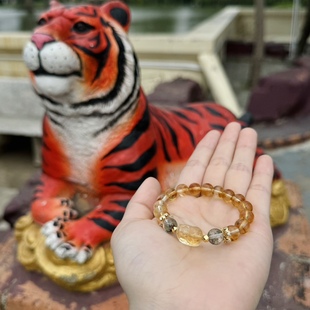 贝奇手作·聚宝聚财！ 天然黄水晶貔貅/黄塔晶/绿幽灵 8mm手串