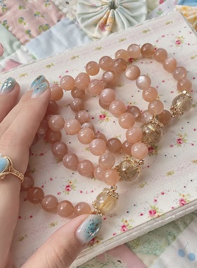 贝奇手作女生天然水晶太阳石