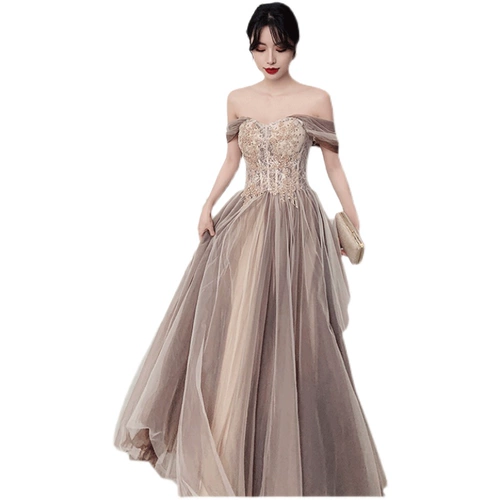 Длинное платье подружки невесты, коллекция 2023, средней длины, по фигуре, большой размер