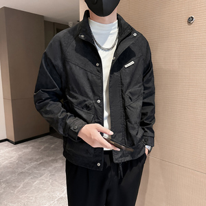 新款男士休闲暗花夹克立领拉链外套JK26811-P115图片