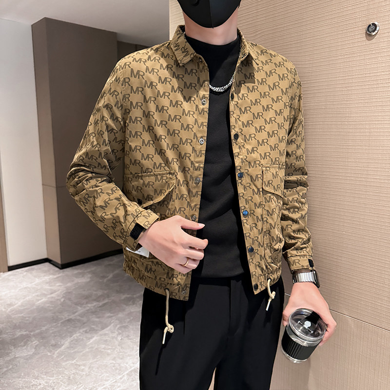 新款男士休闲翻领花色夹克时尚外套JK8963-P105,男装夹克,星座304B