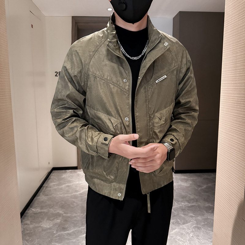 新款男士休闲暗花夹克立领拉链外套JK26811-P115,男装夹克,星座304B