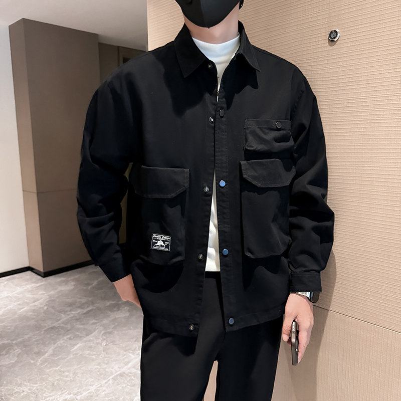 新款男士休闲翻领棉布工装日系外套夹克JK1807-P125,男装夹克,星座304B