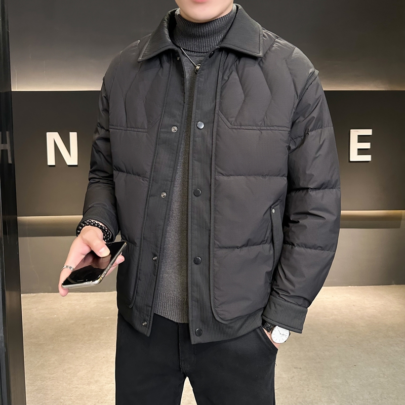 新款男士连帽白鸭绒羽绒服YRF8016-P165，男装羽绒服，星座304B
