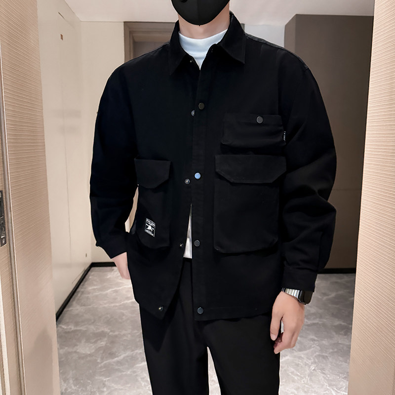 新款男士休闲翻领棉布工装日系外套夹克JK1807-P125,男装夹克,星座304B