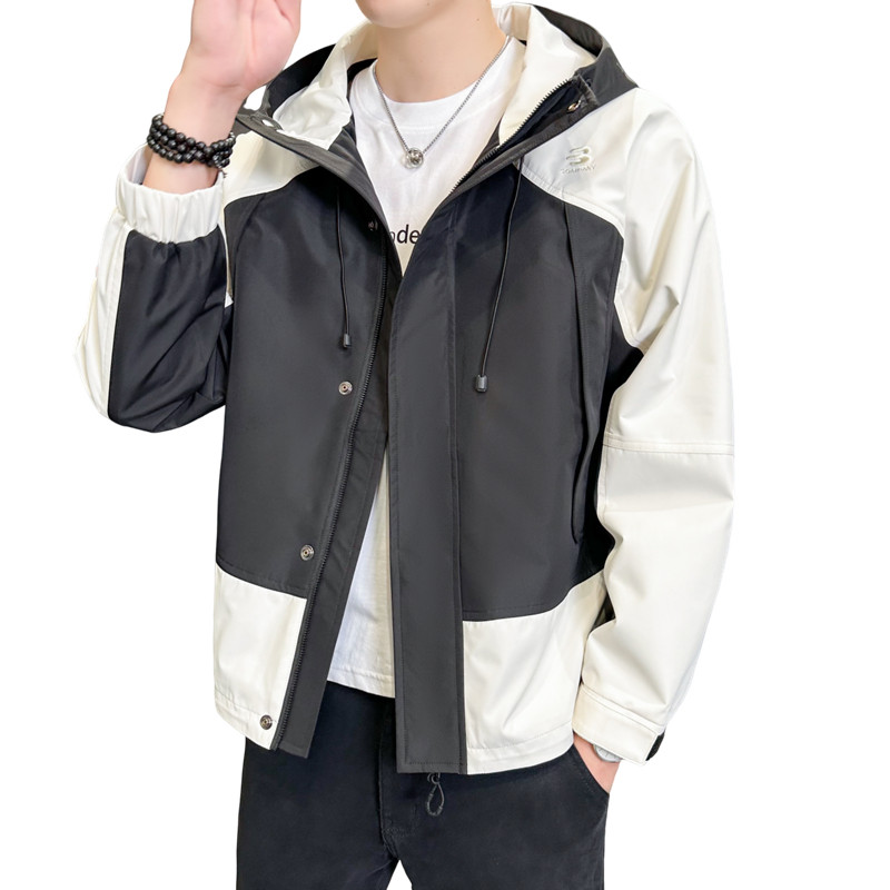新款连帽撞色夹克拉链外套JK3026-P90,男装夹克,星座304B