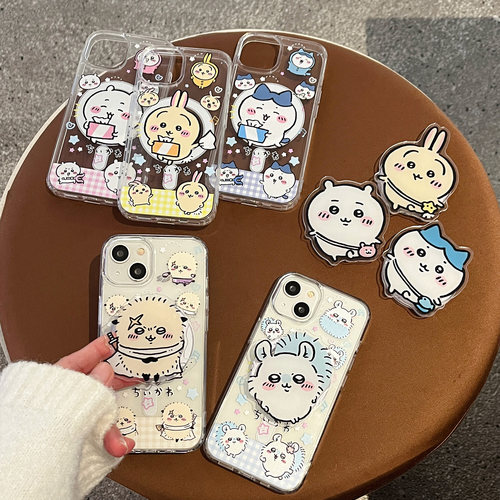 韩系卡通吉伊小八磁吸支架适用iphone17promax手机壳苹果16新款15创意16pro透明壳17pro软胶15pro防摔保护套