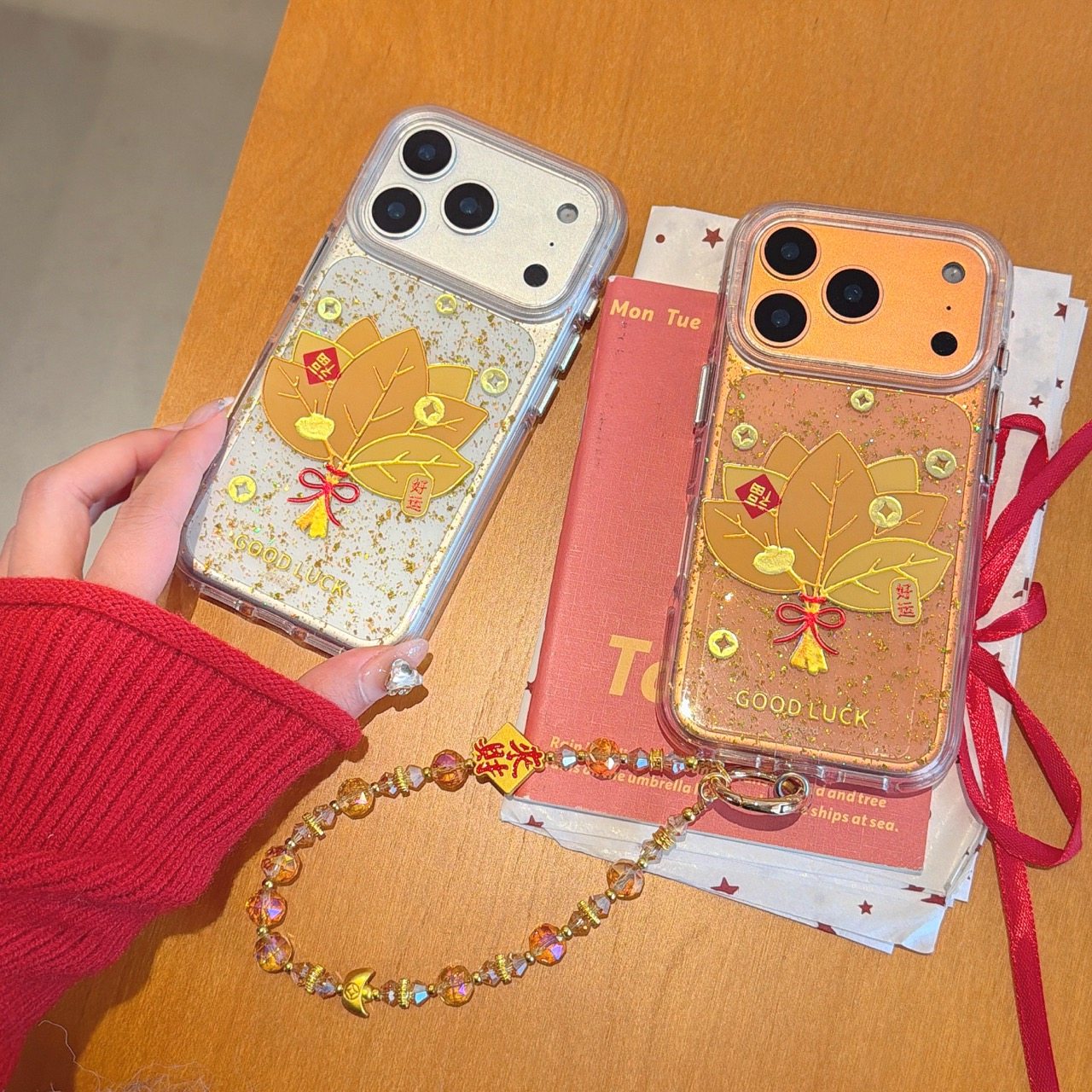 轻奢风好运黄金柚子叶鎏金适用iphone17promax手机壳苹果16新款15高级感14pro女款13链条15promax防摔保护套,3C数码配件,手机保护套/壳,淘宝优惠券,粉丝福利购,淘宝优惠卷