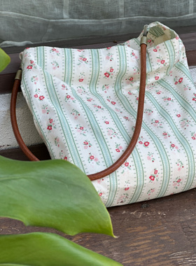 LU自制法式小众帆布包夏天碎花包包女大容量单肩包挎包2024新款