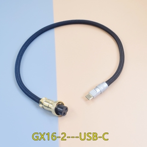 适用Lotoo乐图Mjolnir菊花台飞傲M27 12V 20V公对公2.1转2.5 GX16-2P转USB-C PD LEMO发烧升级直流DC电源线