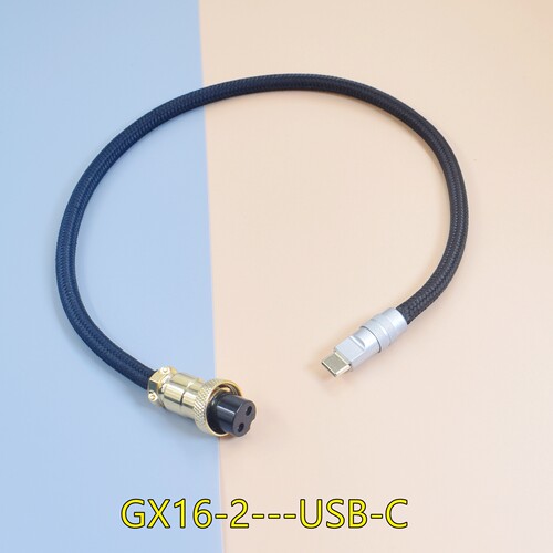 适用Lotoo乐图 缪尼尔Mjolnir 菊花台PD 12V 20V公对公2.1转2.5mm GX16-2P USB-C LEMO发烧升级直流DC电源线