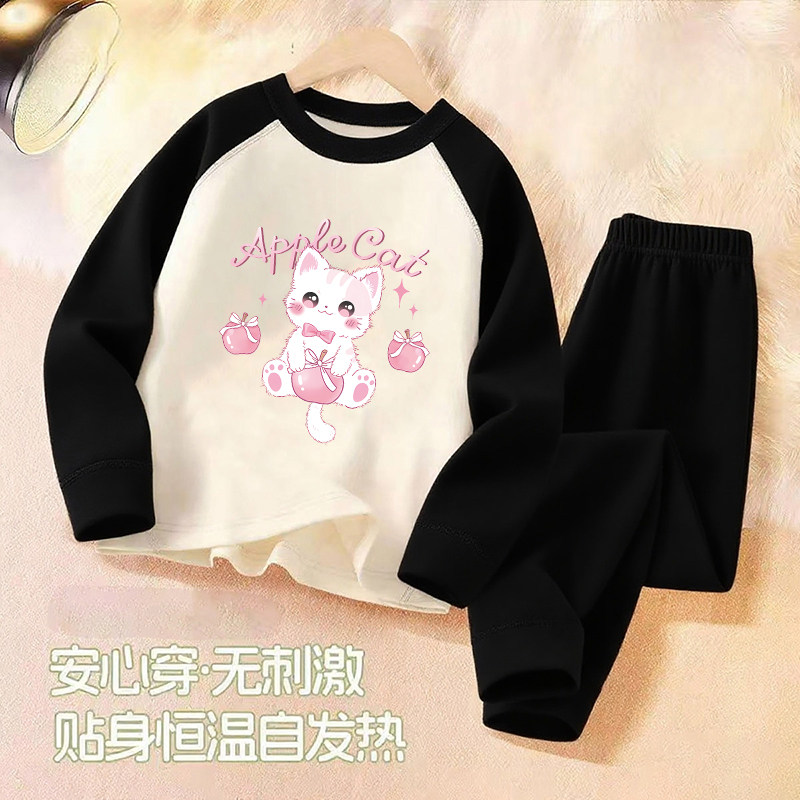 2026新款女童保暖舒适德绒长袖童装套装秋冬双面绒秋衣秋裤两件装
