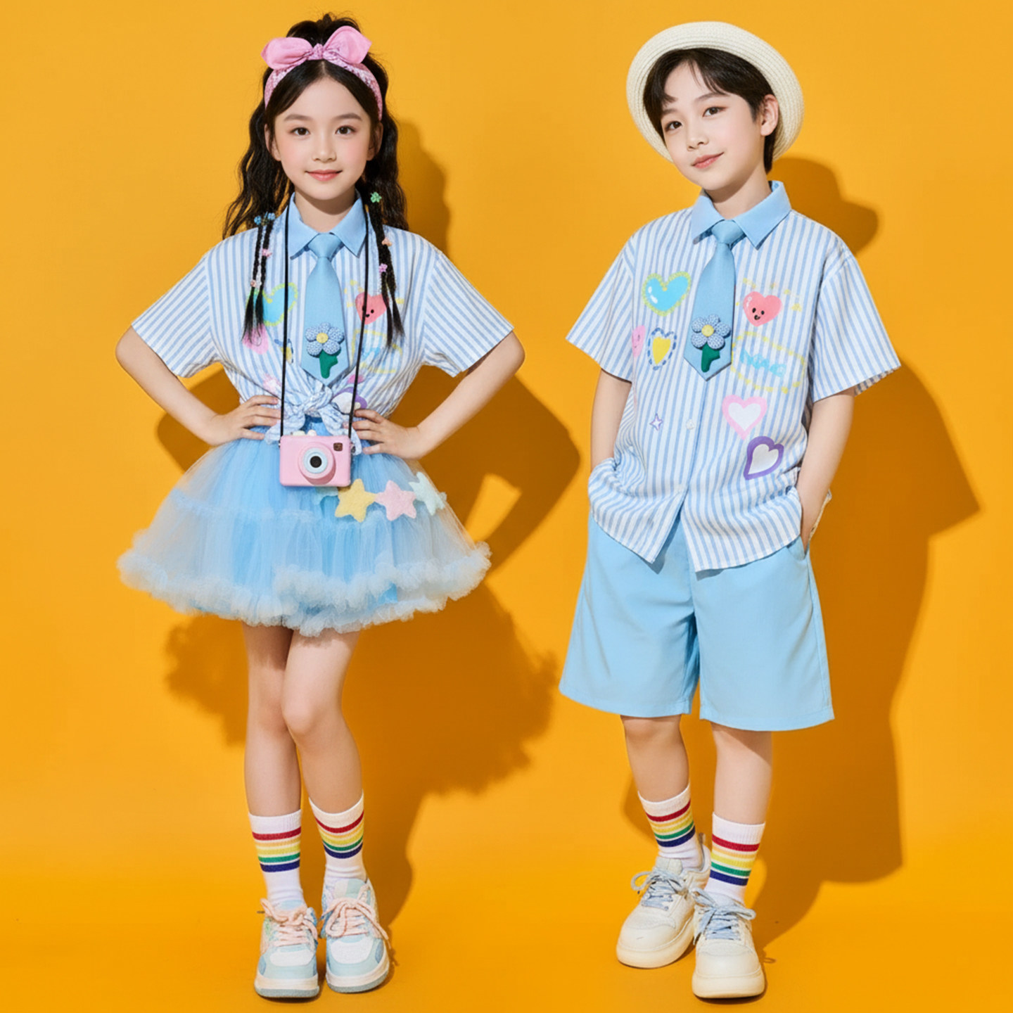 六一儿童啦啦队演出服小学生班服