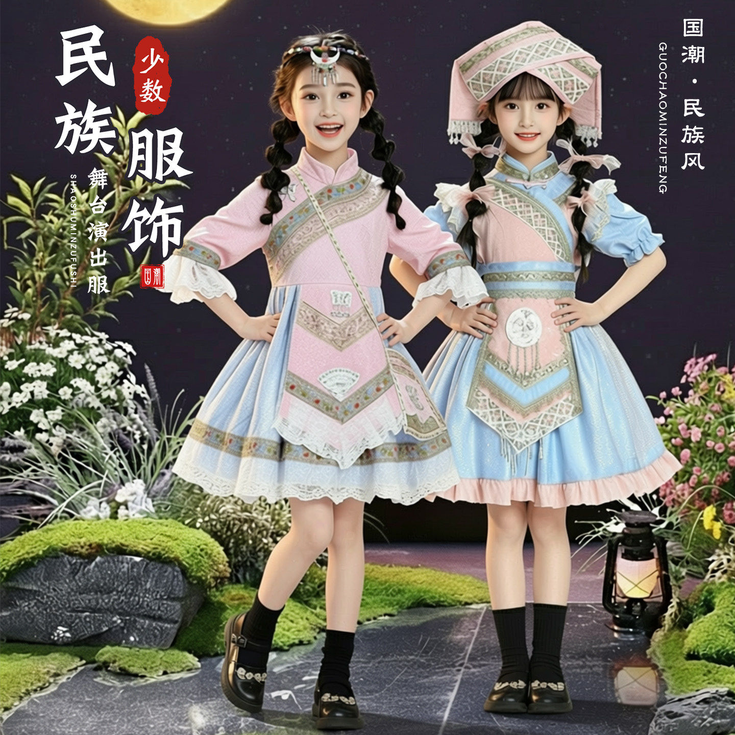 六一56个少数民族服装儿童女童男