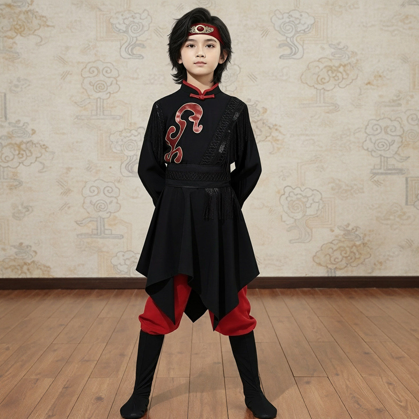 儿童蒙古服族舞蹈演出服男蒙族裙