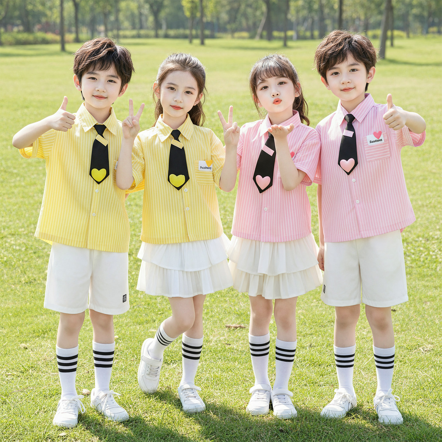 六一儿童节合唱演出服幼儿园毕业照班服小学生啦啦队朗诵表演服装