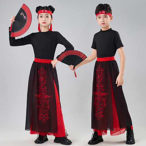 雪龙吟舞蹈服国潮古典舞扇子骁的舞蹈服装中国少年郎演出服童儿女