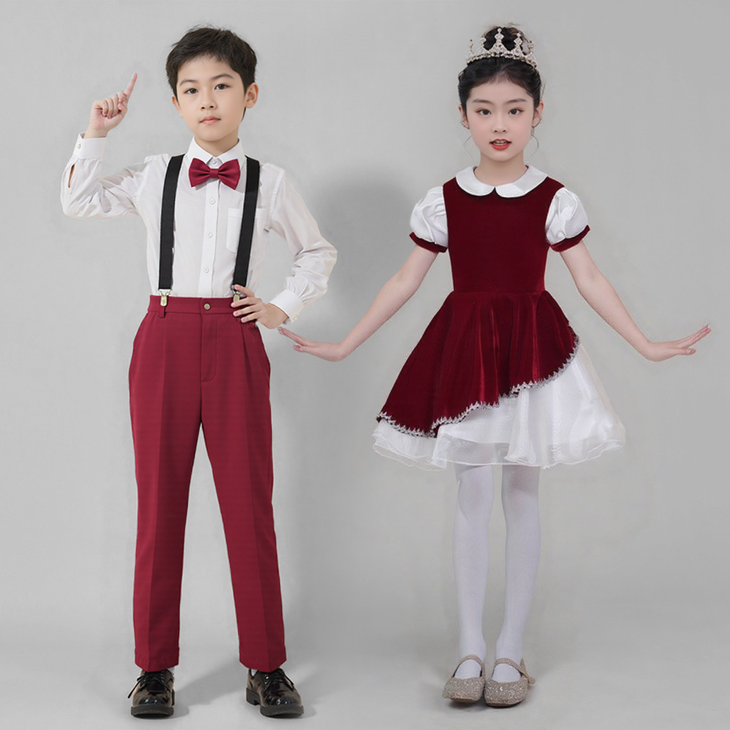 新款儿童合唱演出服中小学生诗歌朗诵主持礼服幼儿园舞蹈表演服装