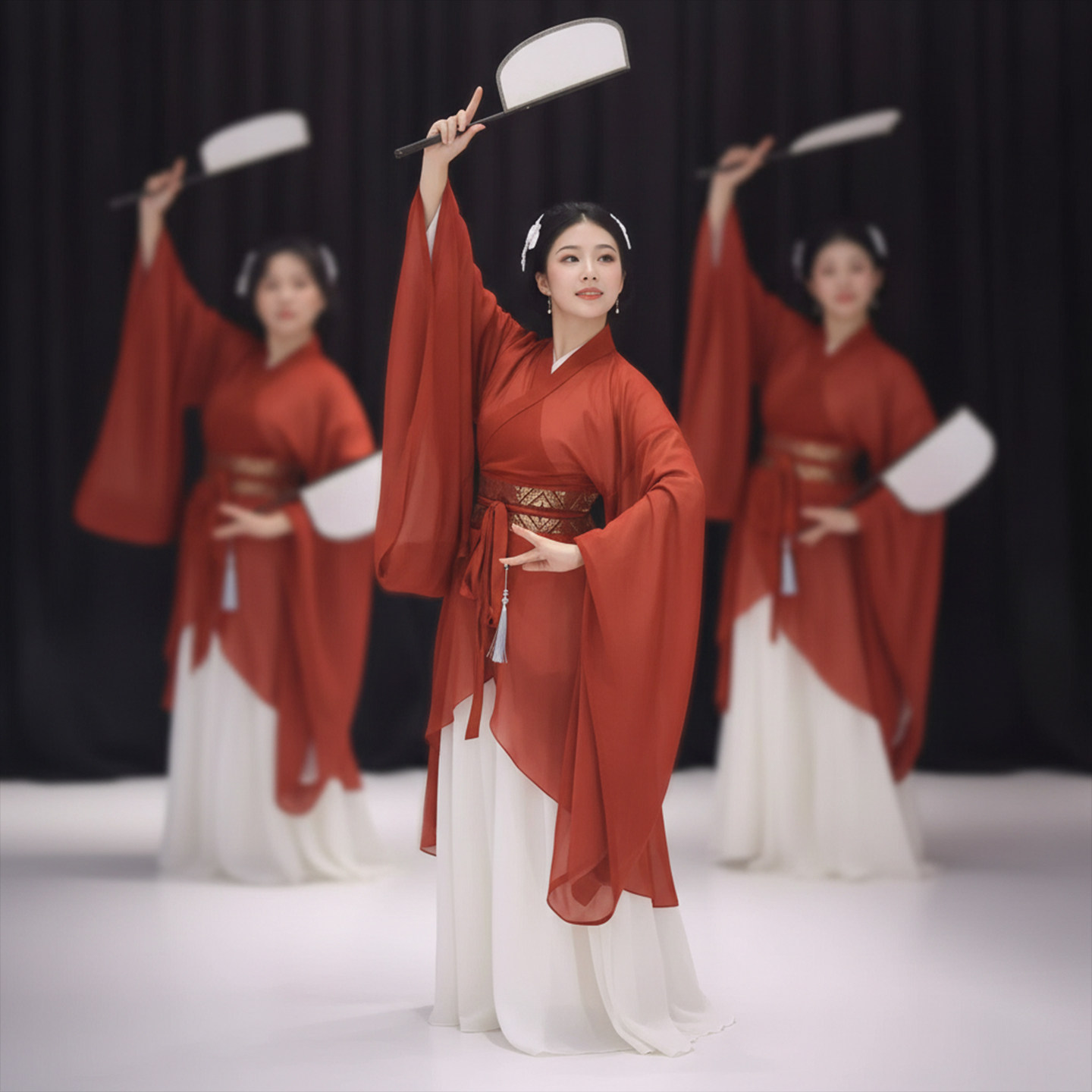 元旦年晚会演出服关雎儿童汉服女