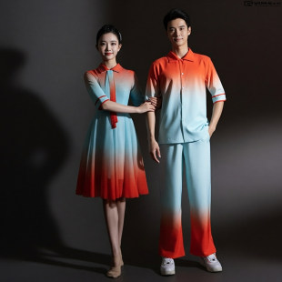 现代舞蹈服装青春朗诵合唱演出服女快板伴舞开场广场舞连衣裙套装