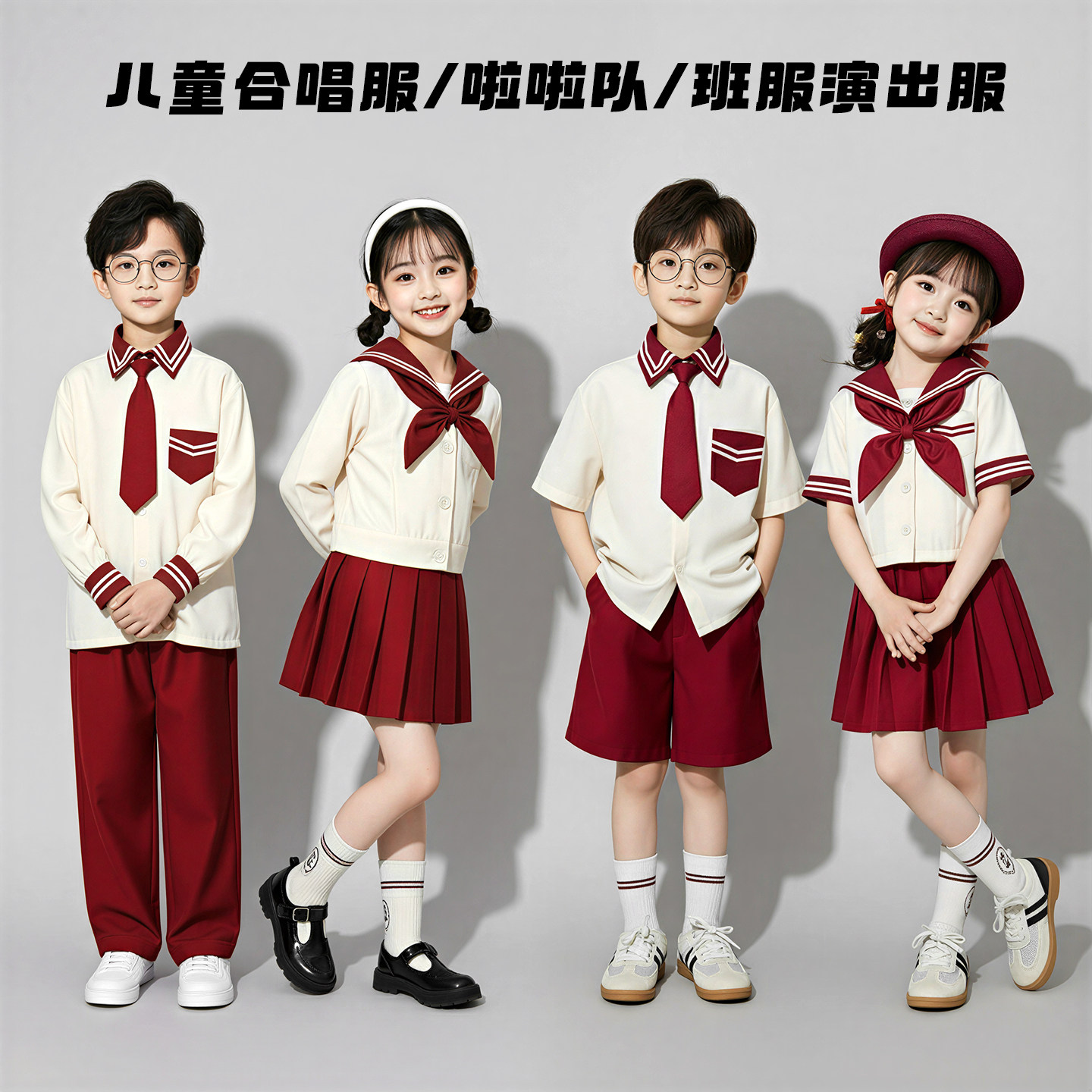 儿童啦啦队演出服运动会班服元旦