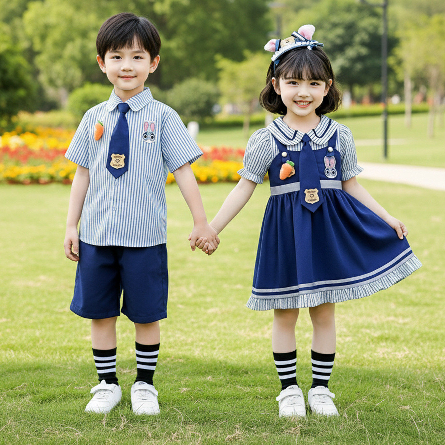 兔子警官儿童演出服夏装男童学院