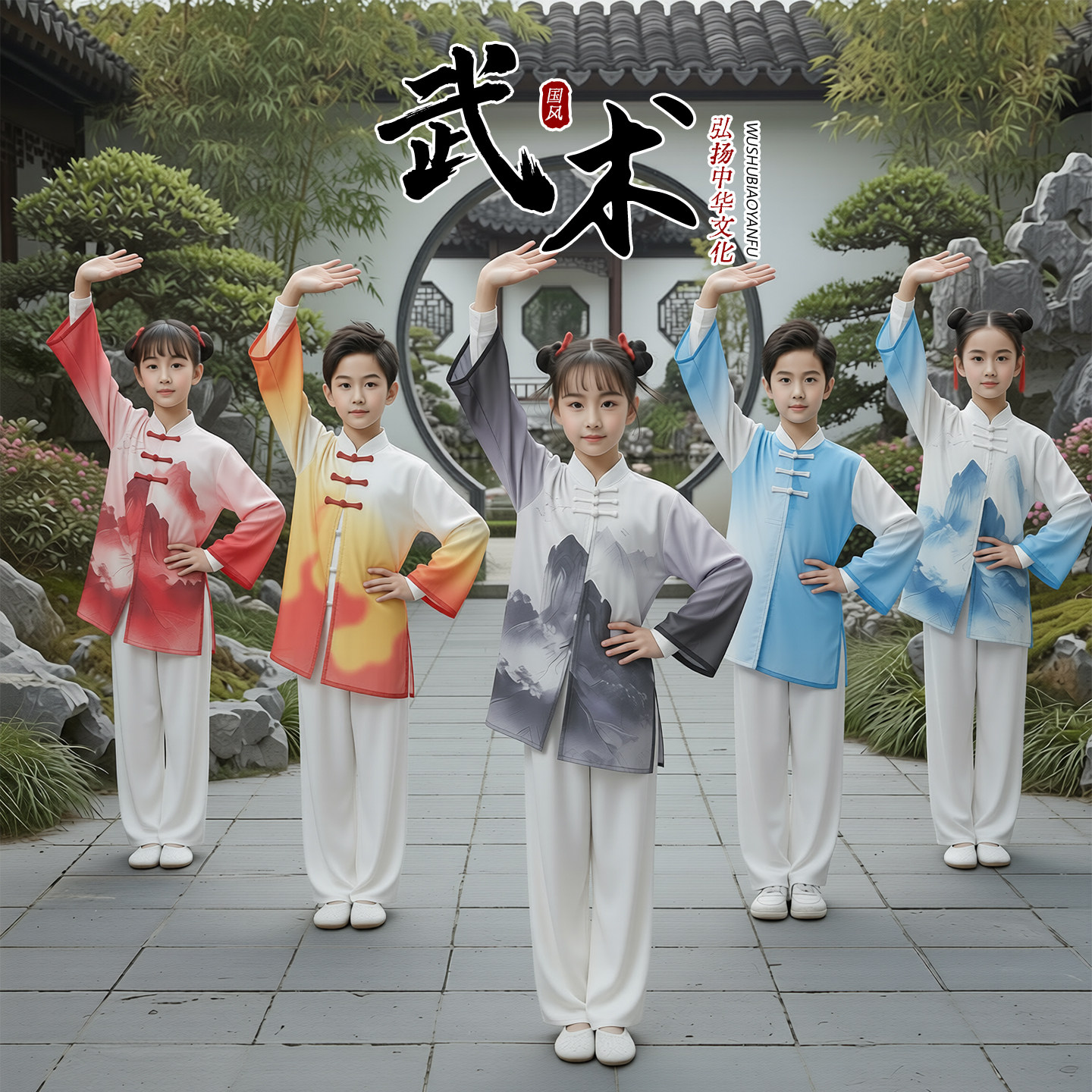 儿童武术练功服少儿太极拳表演服