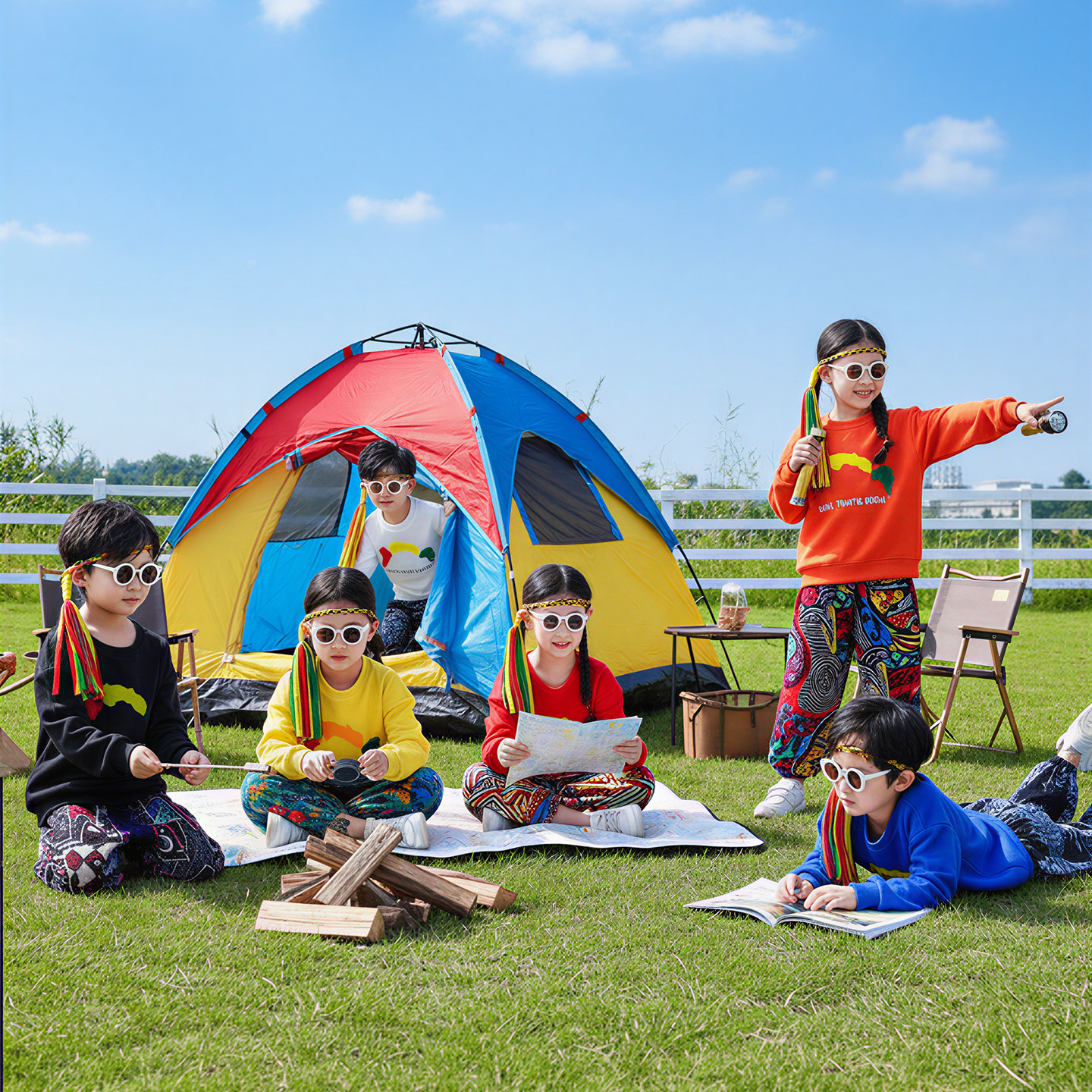 元旦儿童非洲鼓演出服幼儿舞蹈服啦啦队运动会喜庆民族风表演服装