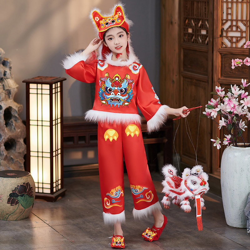 龙年儿童小年兽表演服喜庆拜年服