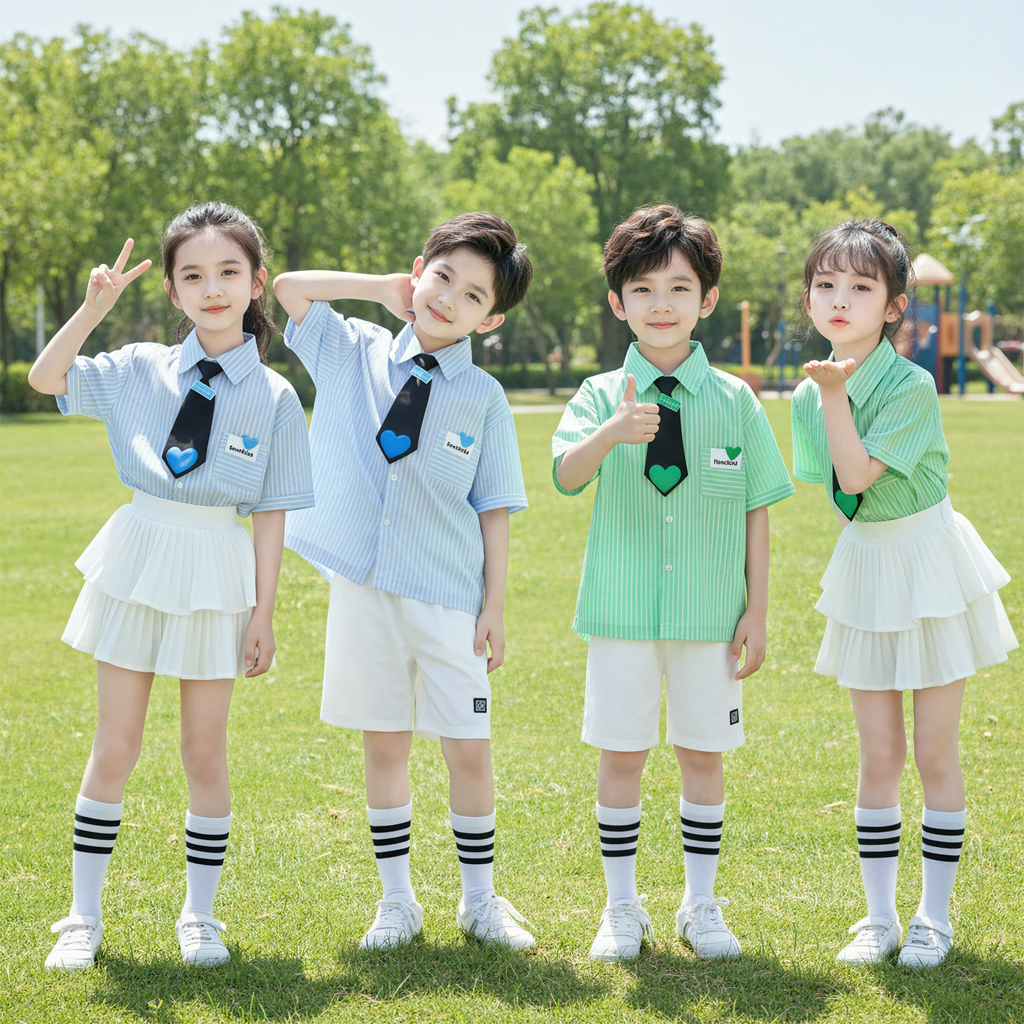 六一儿童节合唱演出服幼儿园毕业照班服小学生啦啦队朗诵表演服装