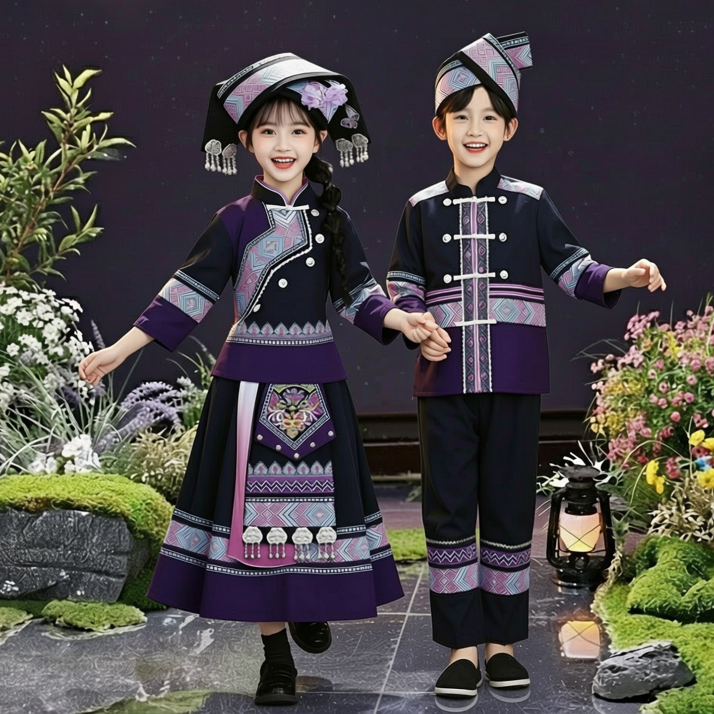 儿童苗疆少数民族女童壮族哈尼