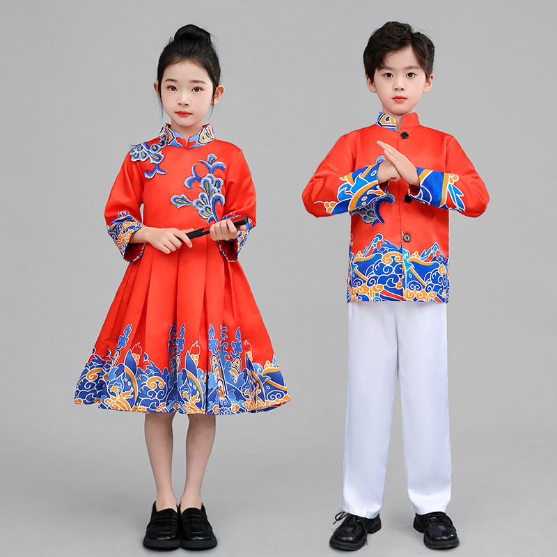 合唱演出服儿童小学生诗歌朗诵比赛幼儿园男女童中国风主持人礼服