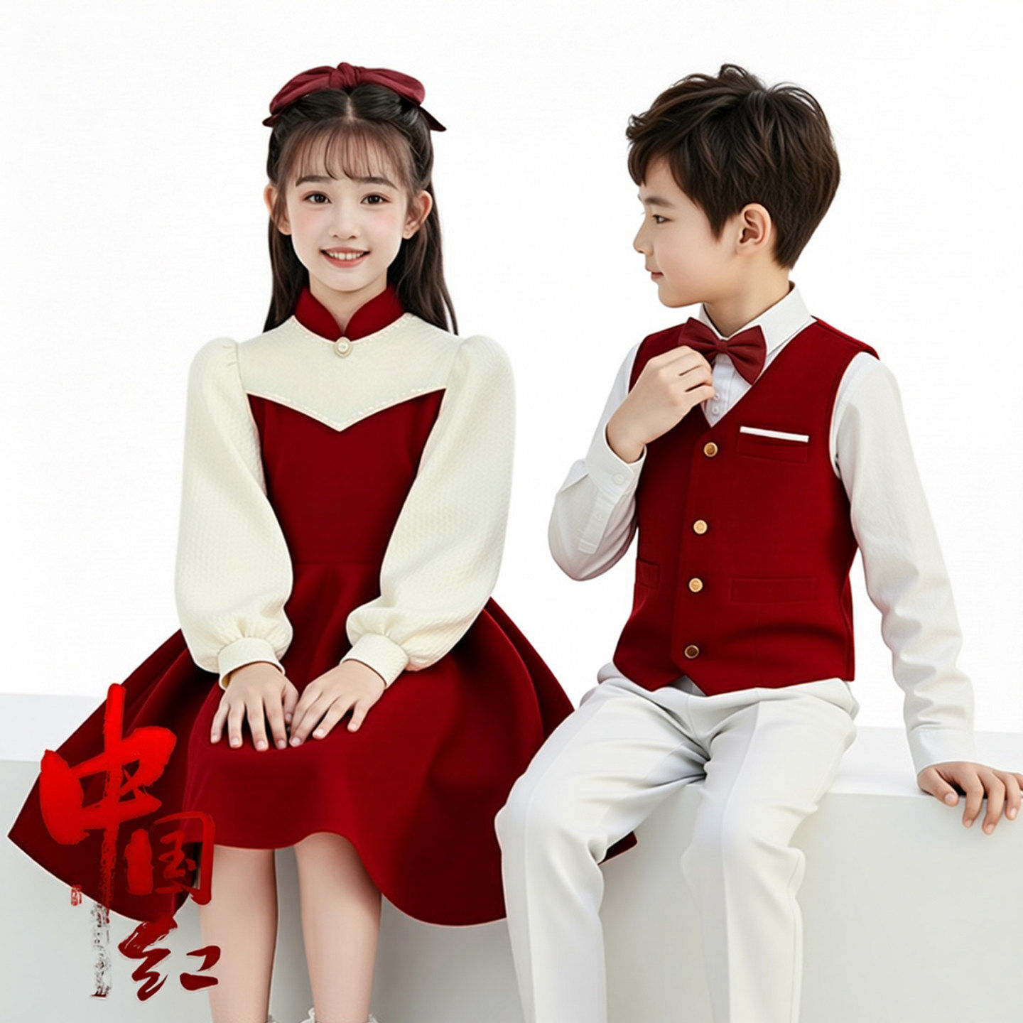 六一开学儿童合唱演出服小学生红色爱国诗歌中国风舞蹈服春季上新