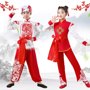 童儿安塞腰鼓服装陕西北民歌风表演出服小学生秧歌舞龙打鼓王小二