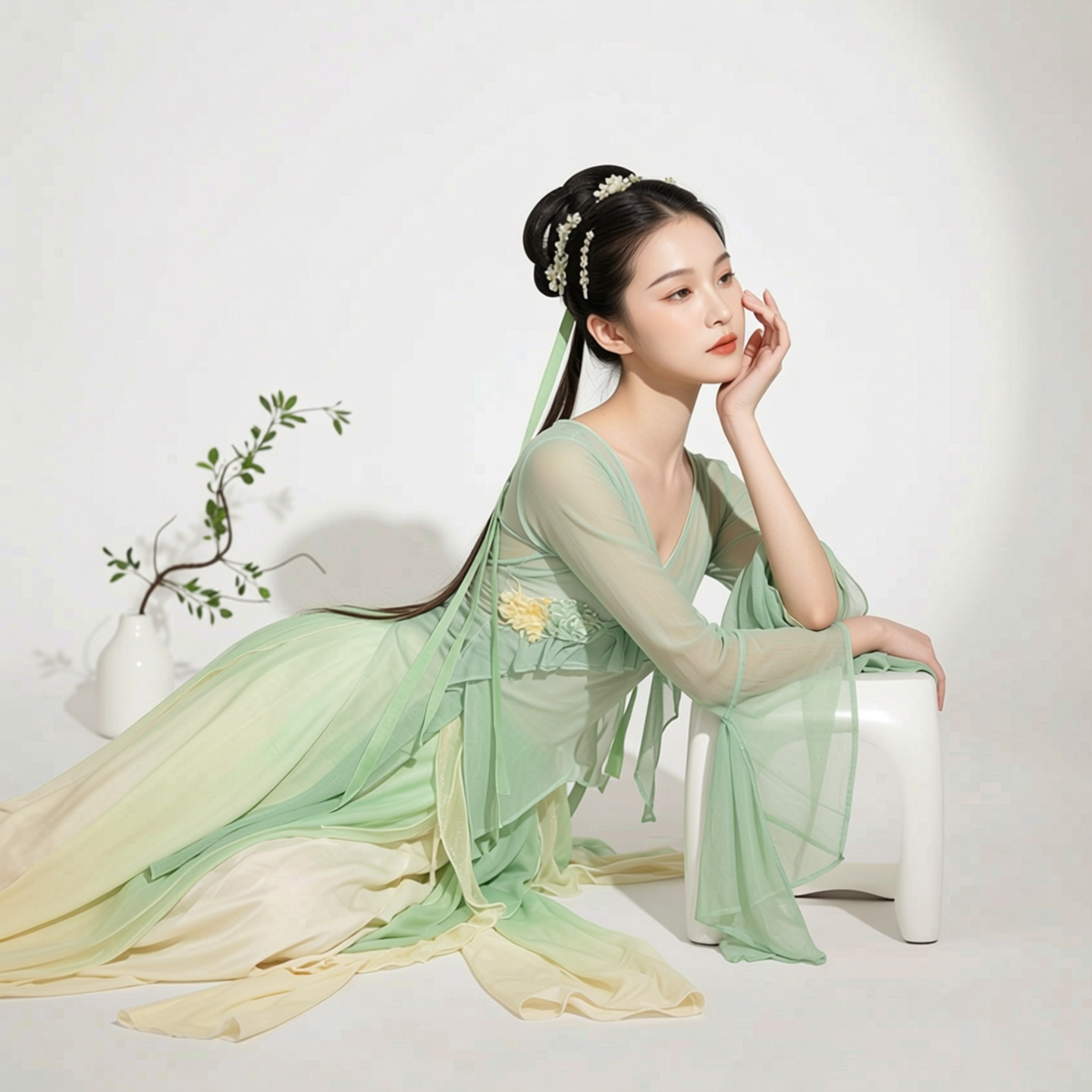 古典舞演出服女儿童少儿飘逸纱衣