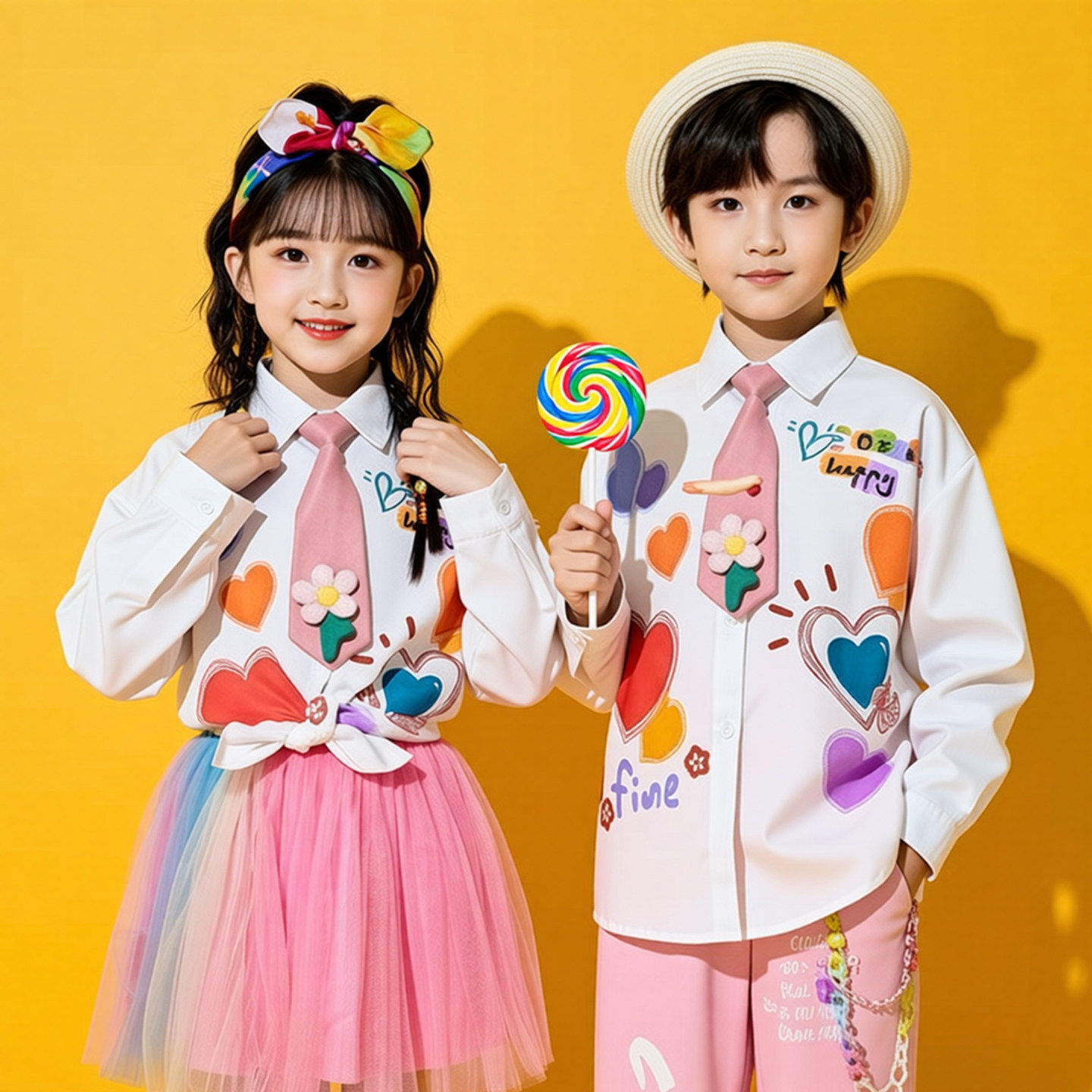 幼儿园六一儿童啦啦队表演服装粉