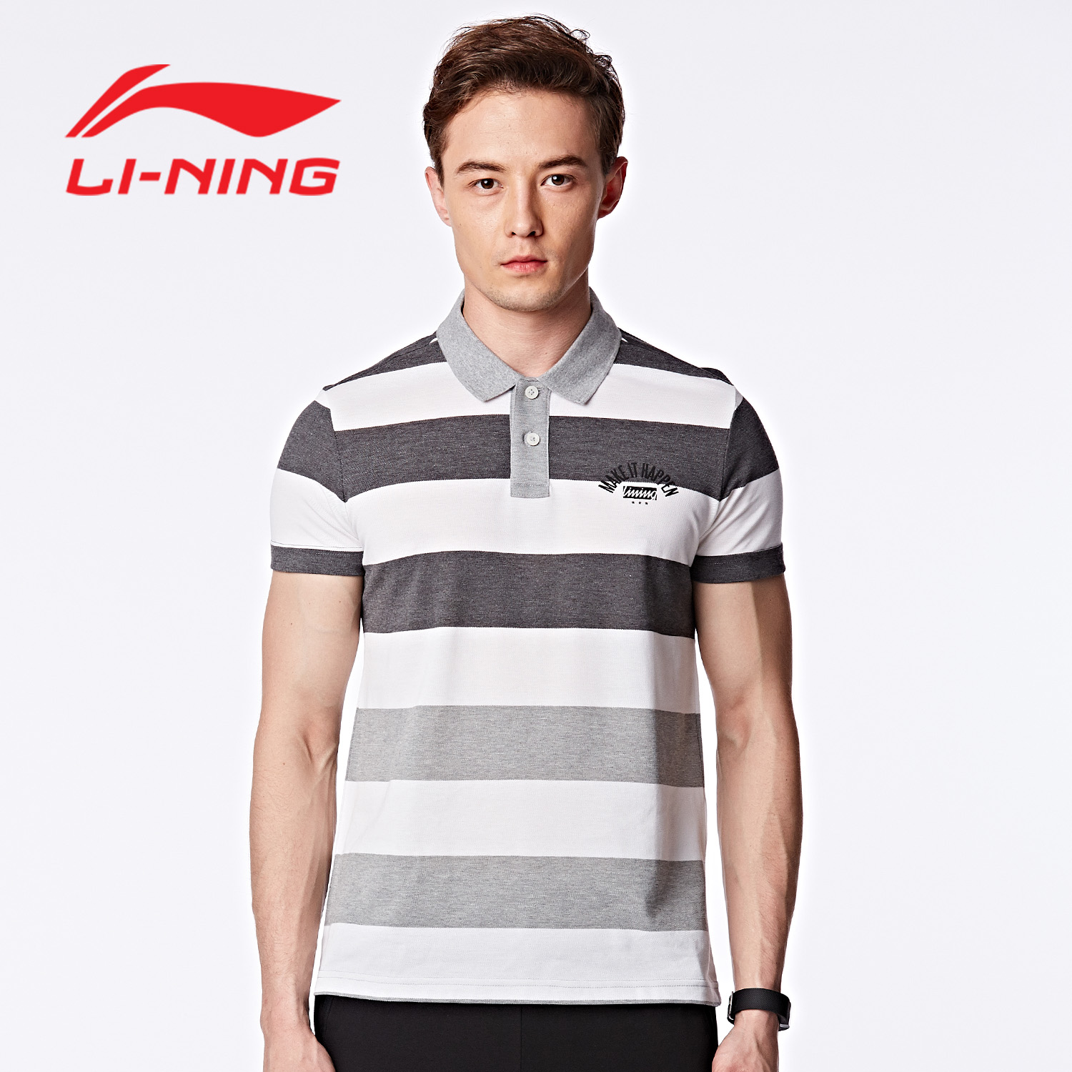 Li Ning Wei quần áo nam thể thao mùa thu và mùa xuân mới ấm knit áo thun thể thao và giải trí người đàn ông AWDM869 áo thun dài tay nữ