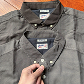 衬衫 70欧 衣服打底 薄款 文艺复古纯棉条纹长袖 水洗做旧撞色 男式