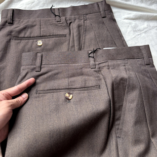 一丢丢经典！复古系列！！纯羊毛春秋中高腰男女式宽松休闲裤西裤