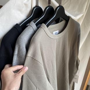T恤打底衫 闭眼买 加厚华夫格男女春秋圆领长袖 260克 重磅硬货
