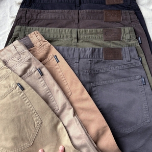 长裤 SR系列 小直筒休闲裤 春秋百搭纯棉色气质男式 磨毛水洗工艺