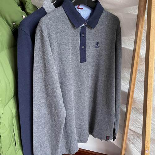 太精细了！！基础百搭男女春秋珠地网眼纯棉休闲长袖POLO衫打底衫