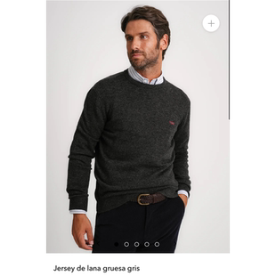 80%羊毛！66欧元！藏青商务休闲男式春秋冬羊毛针织衫毛衣打底衫